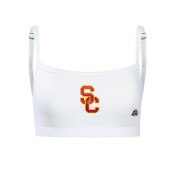 USC Trojans Women's Hype and Vice White SC Interlock Active Bra Top